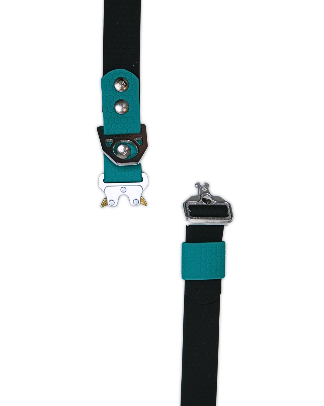 AniLux Hundehalsband Edelstahl - Grün und Schwarz