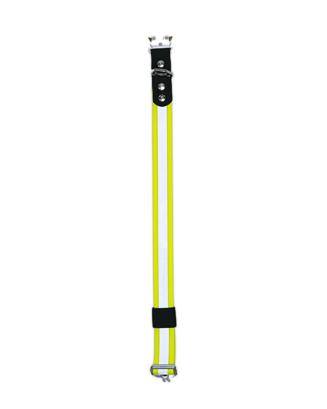 AniLux Hundehalsband Edelstahl - Reflektor Gelb und Schwarz