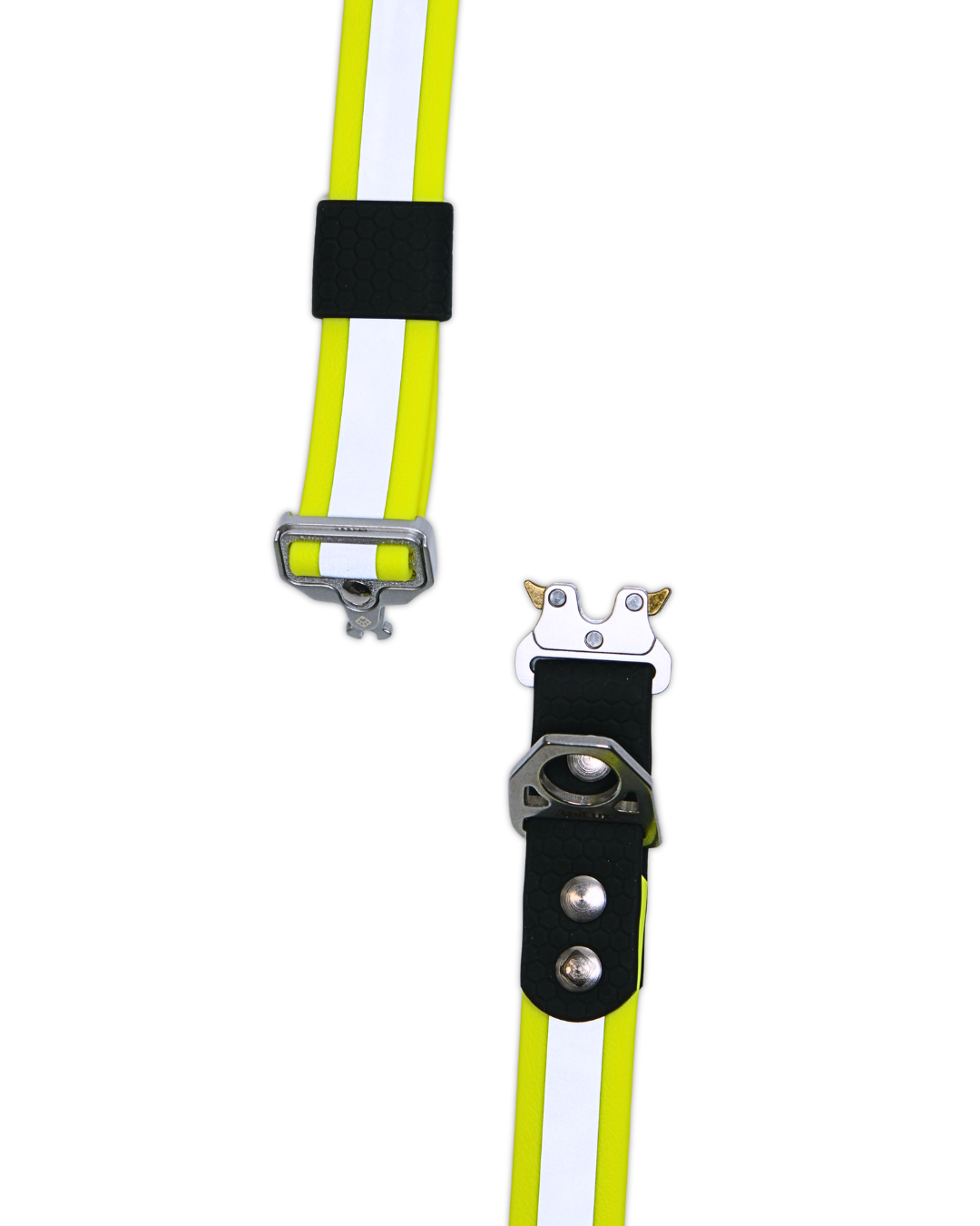 AniLux Hundehalsband Edelstahl - Reflektor Gelb und Schwarz