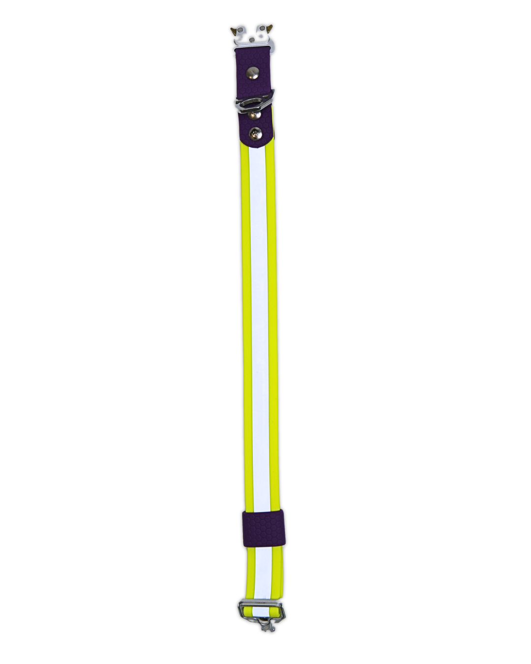 AniLux Hundehalsband Edelstahl - Reflektor Gelb und Violett