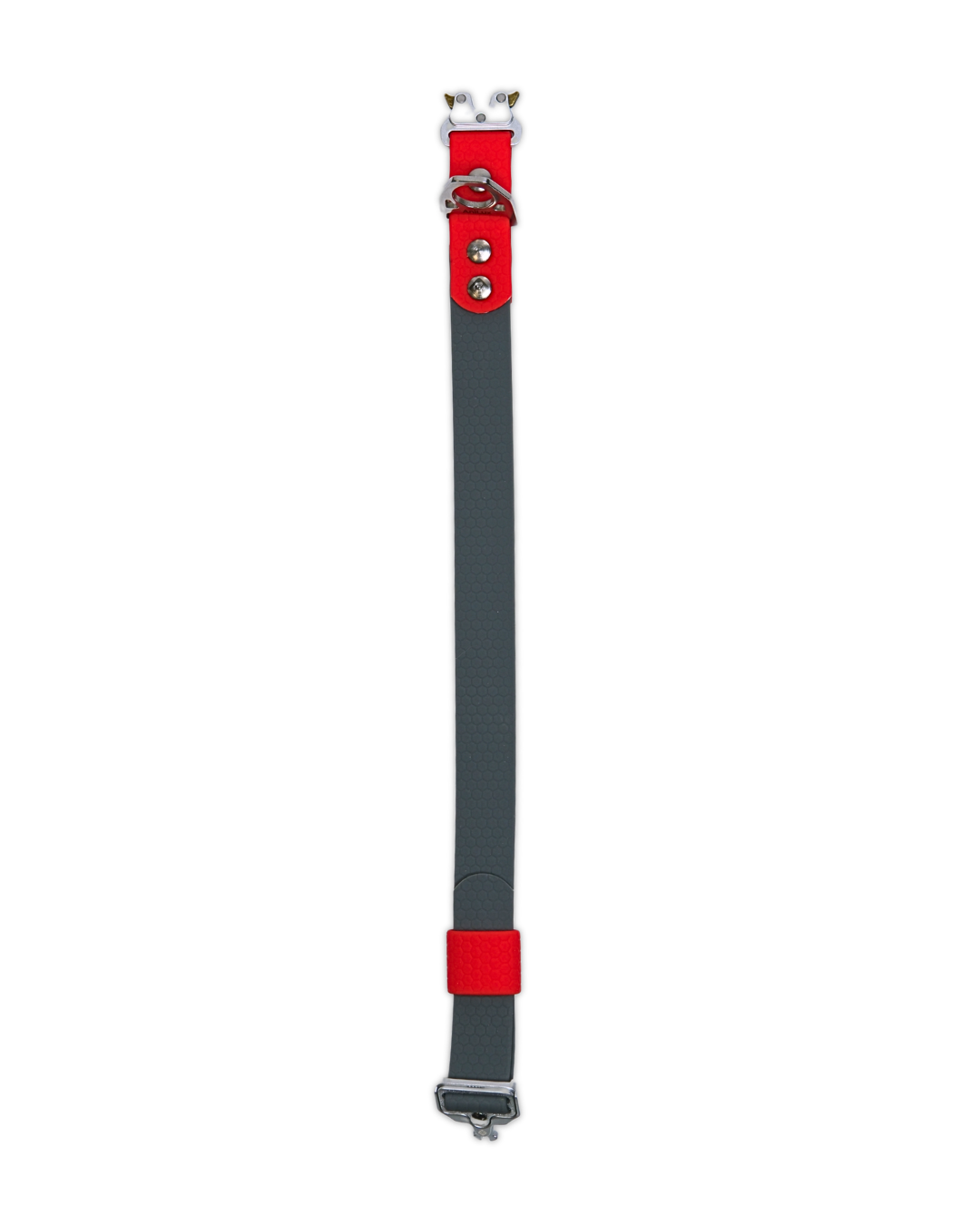 AniLux Hundehalsband Edelstahl - Rot und Grau