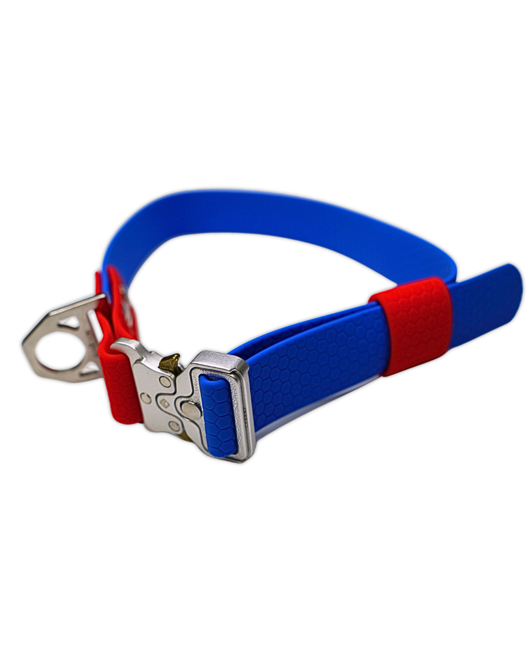 AniLux Hundehalsband Edelstahl - Rot und Blau