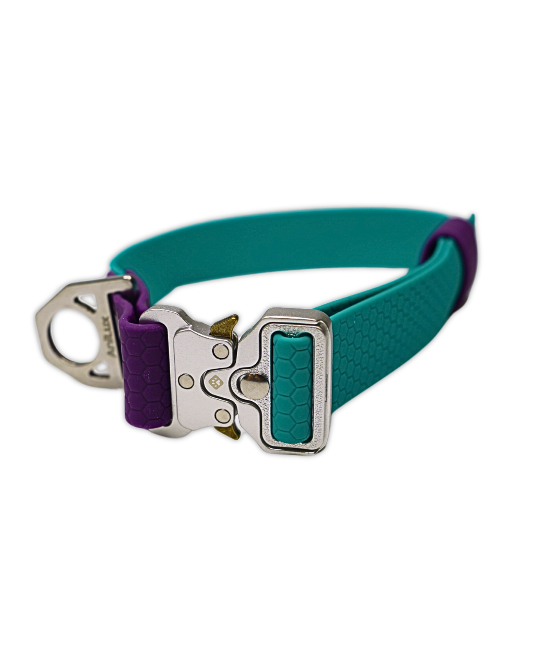 AniLux Hundehalsband Edelstahl - Violett und Grün