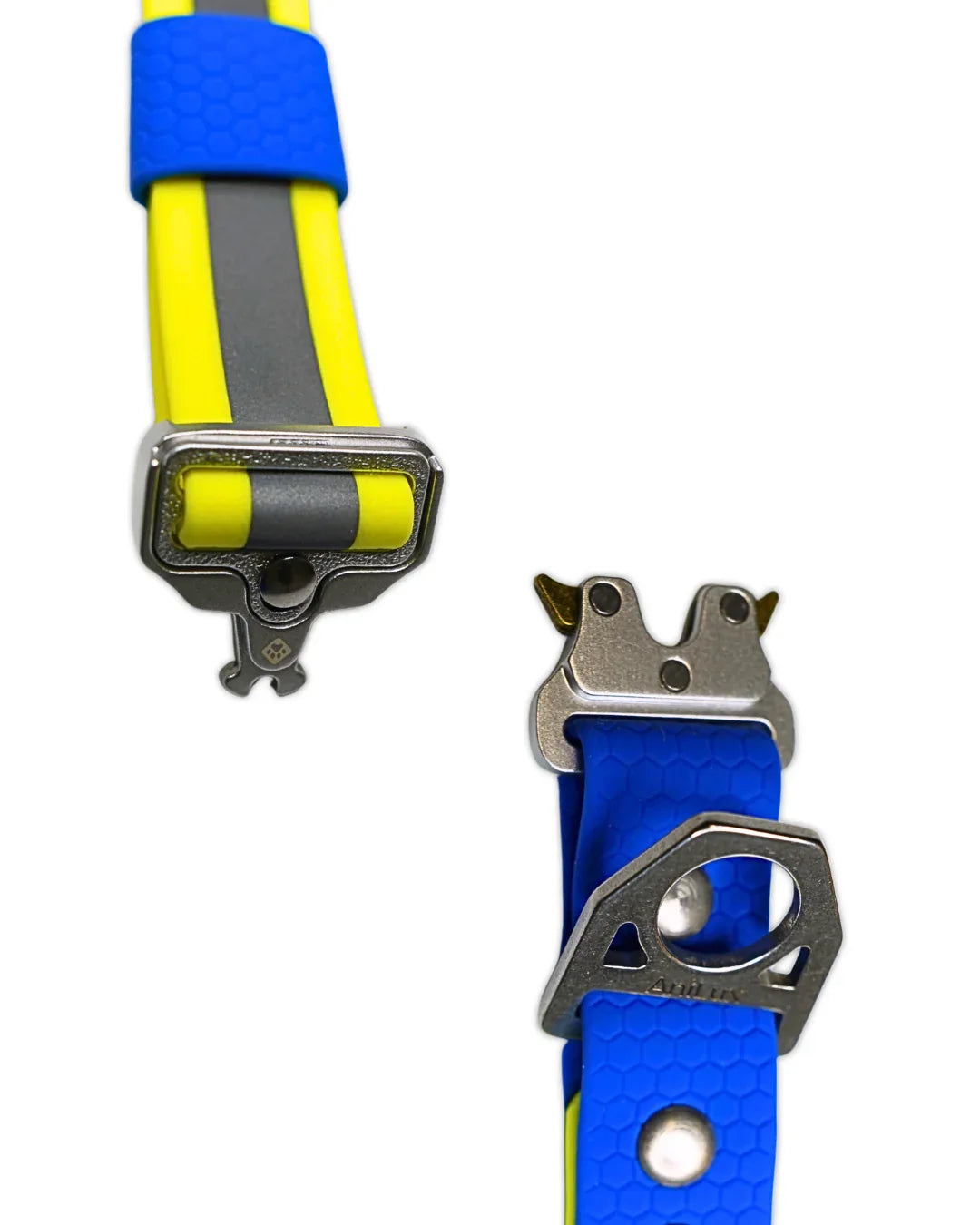 AniLux Hundeleine & Halsband Set - Reflektor Gelb und Blau - AniLux