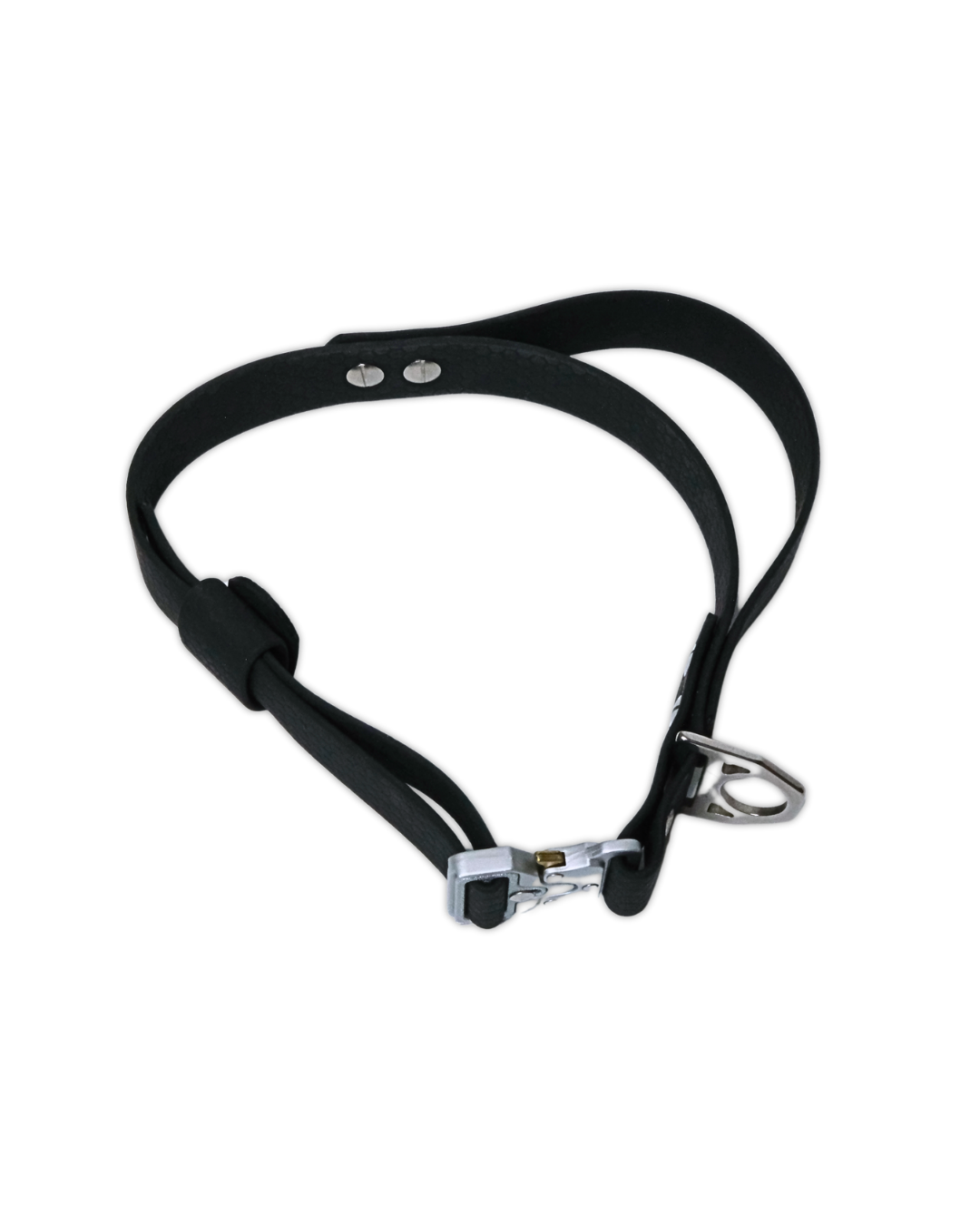 AniLux Hundehalsband Edelstahl mit Griff - Schwarz