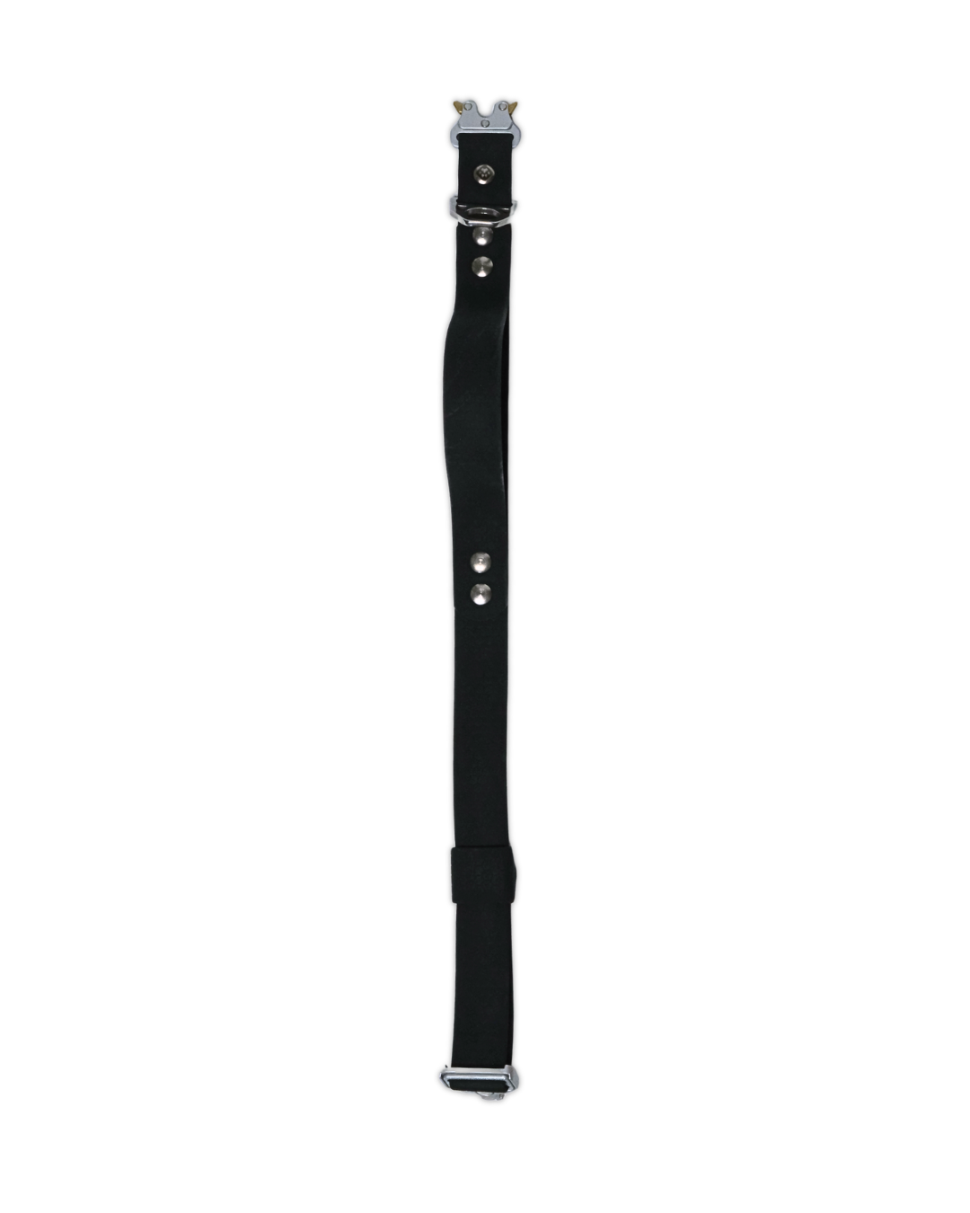AniLux Hundehalsband Edelstahl mit Griff - Schwarz