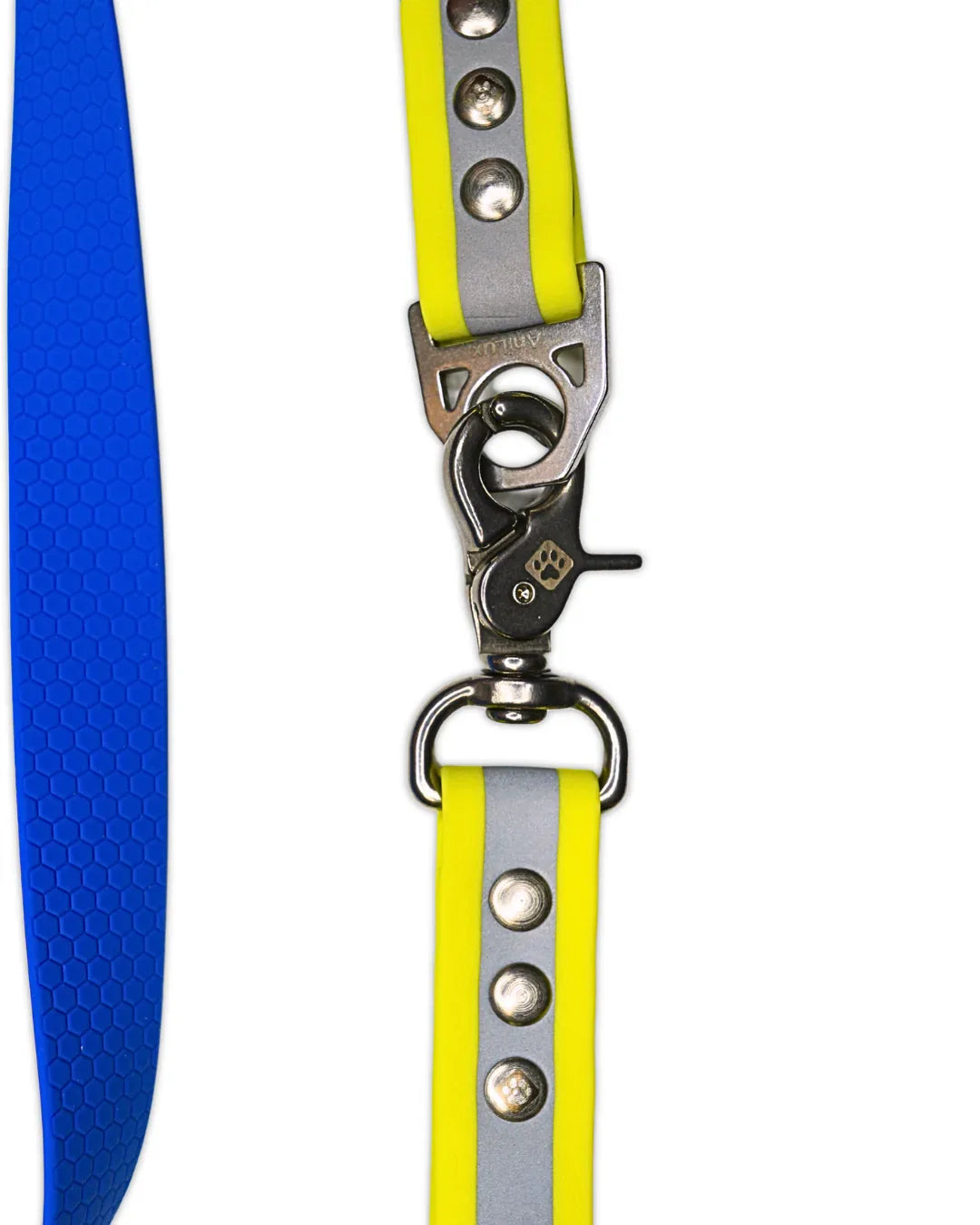 AniLux Hundeleine & Halsband Set - Reflektor Gelb und Blau - AniLux
