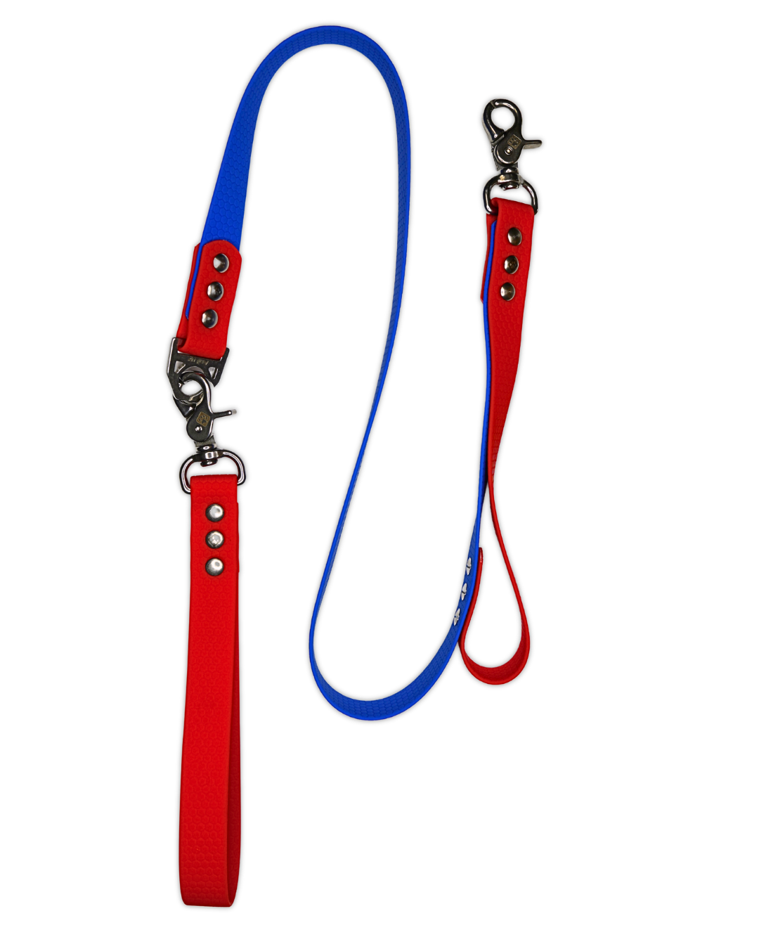 AniLux Hundeleine Edelstahl - Rot  und Blau