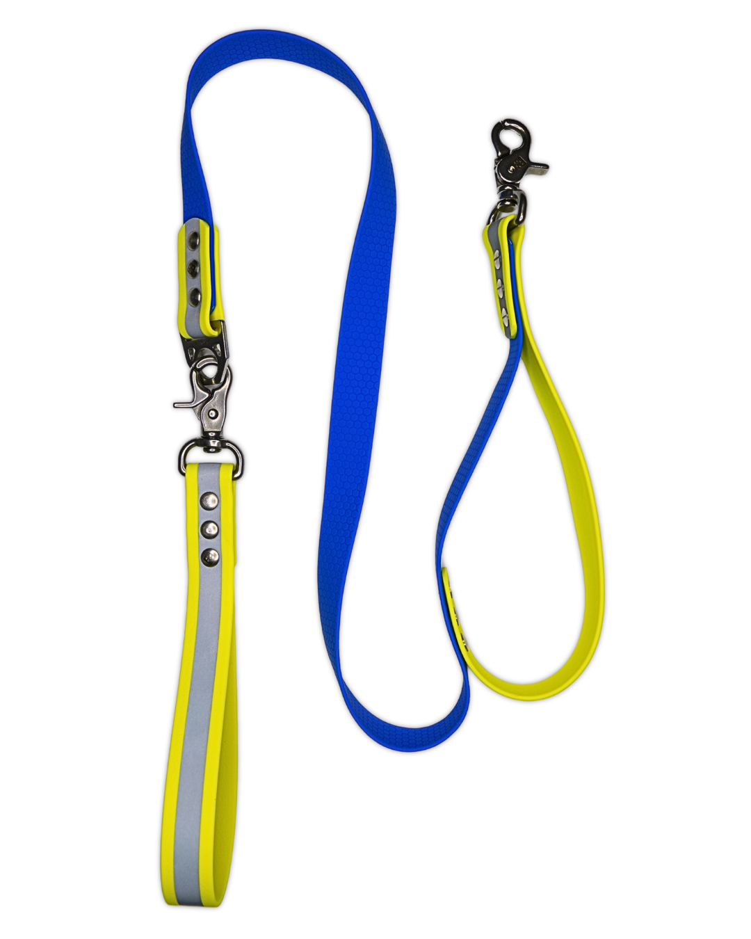 AniLux Hundeleine Edelstahl - Reflektor Gelb und Blau